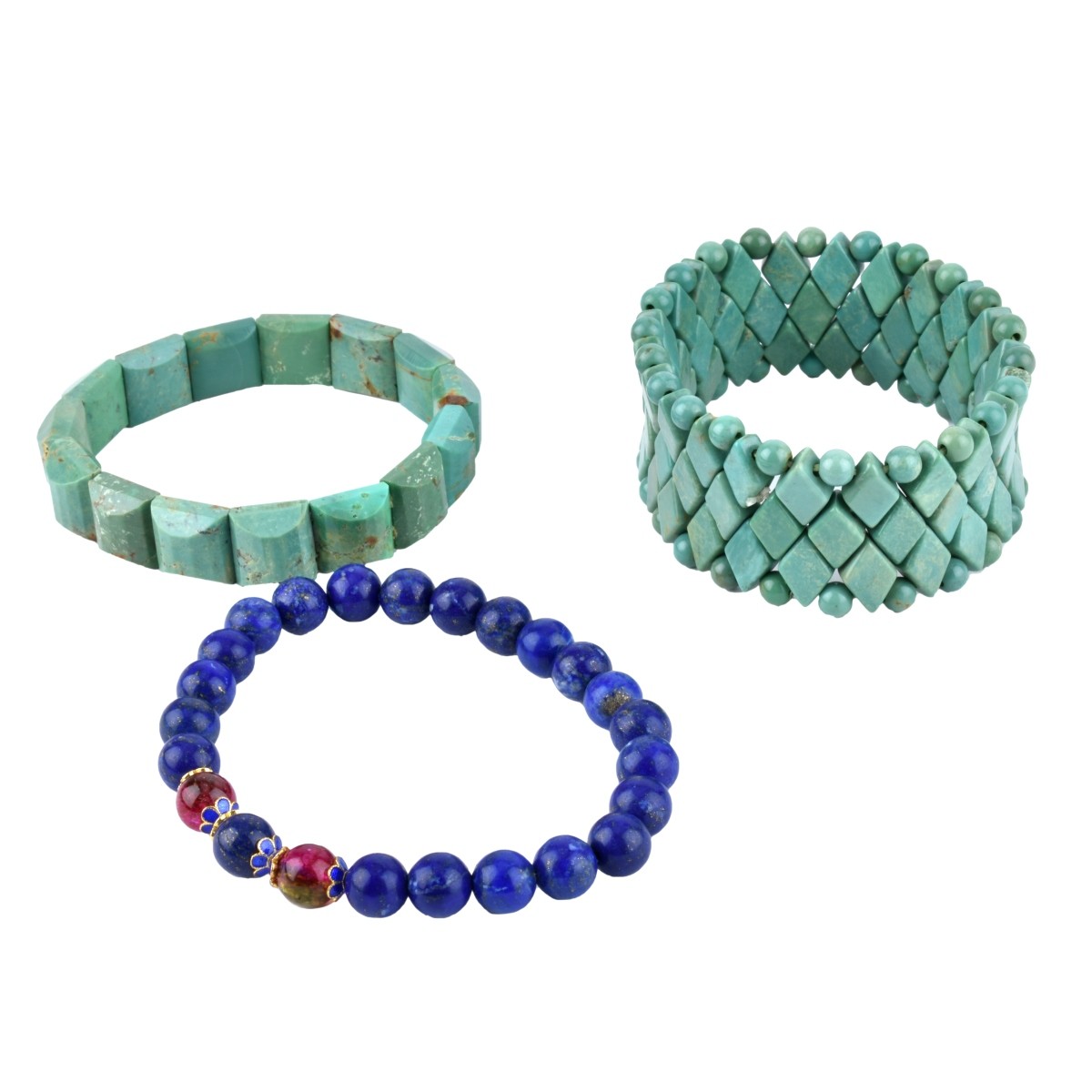 Three Hardstone Bracelets