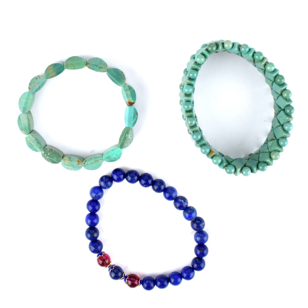 Three Hardstone Bracelets