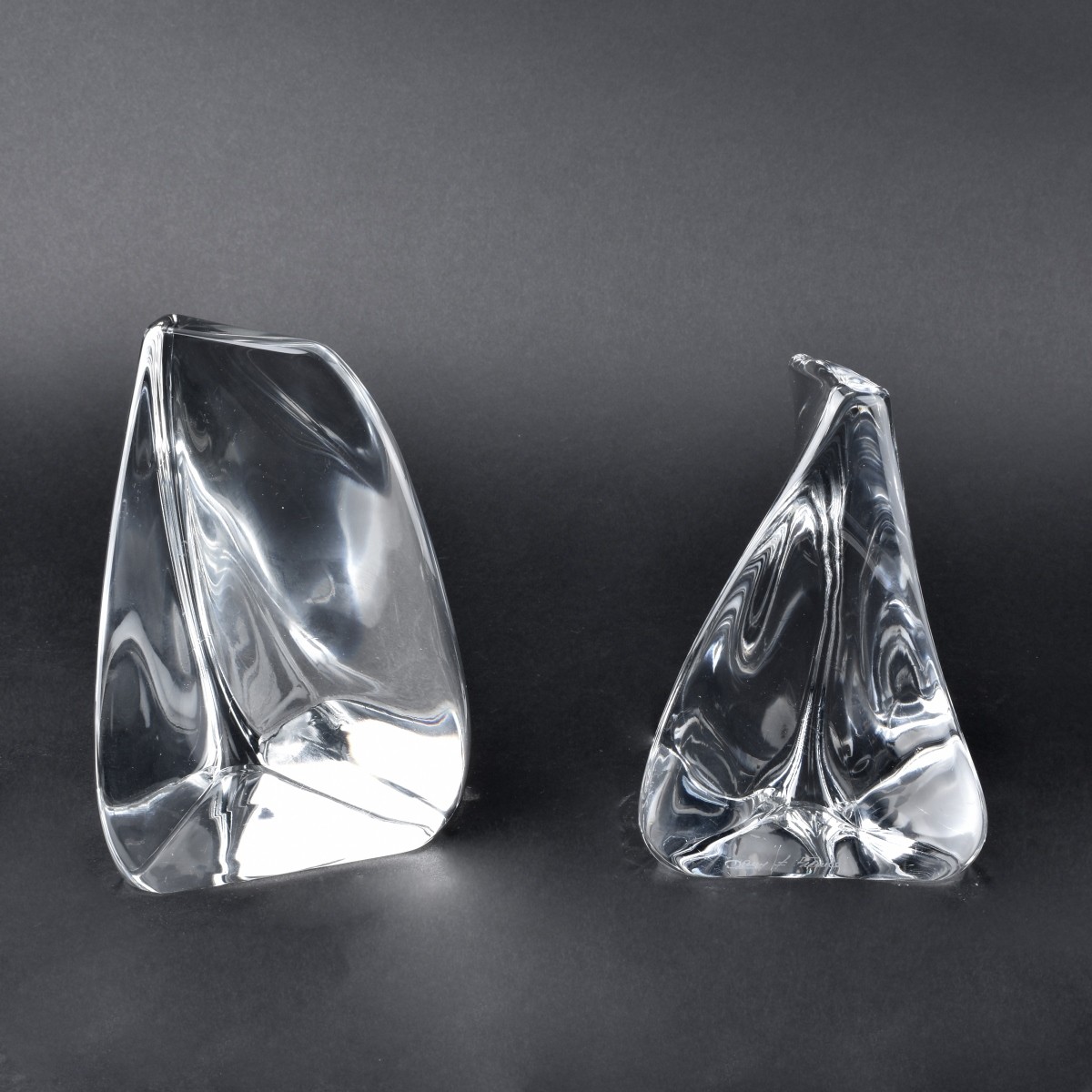 Pair of Daum Crystal Bookends