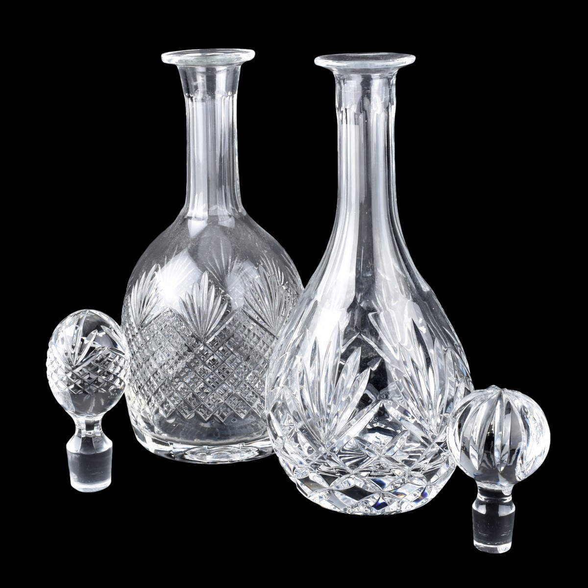 Two (2) Vintage Crystal Decanters