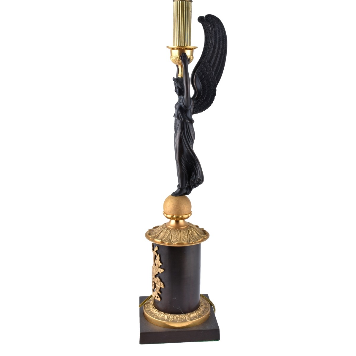 Pair of 20th C. Empire Style Gilt Bronze Lamps