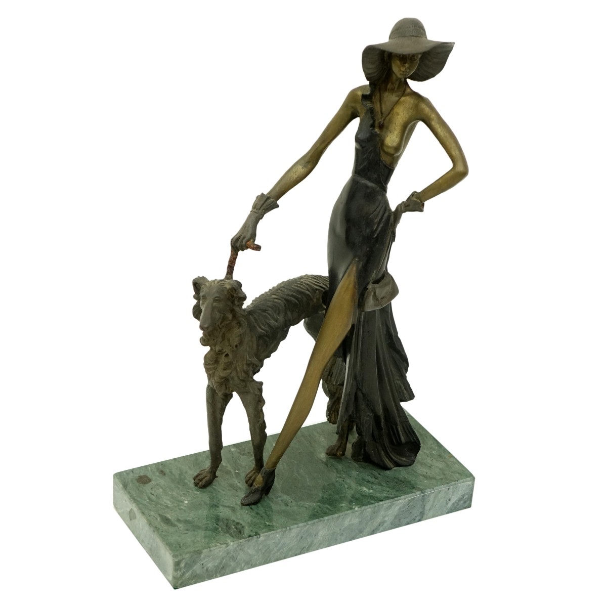 Modern Art Deco Erte Style Bronze Sculpture