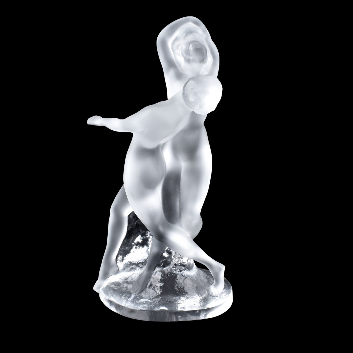 Lalique Frosted Crystal Two Nude Dancers Group
