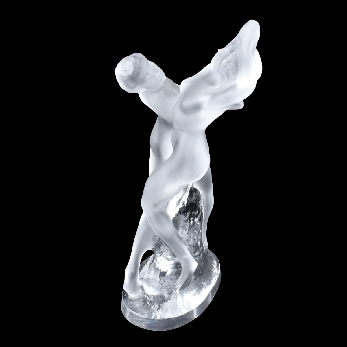 Lalique Frosted Crystal Two Nude Dancers Group