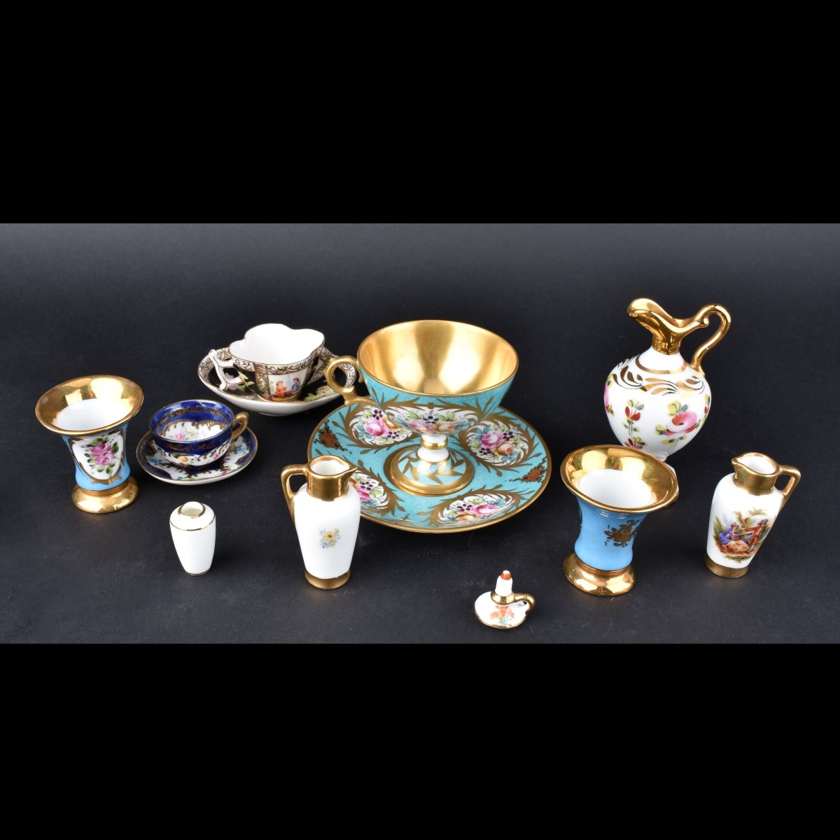 Ten (10) Vintage Limoges Porcelain Miniatures