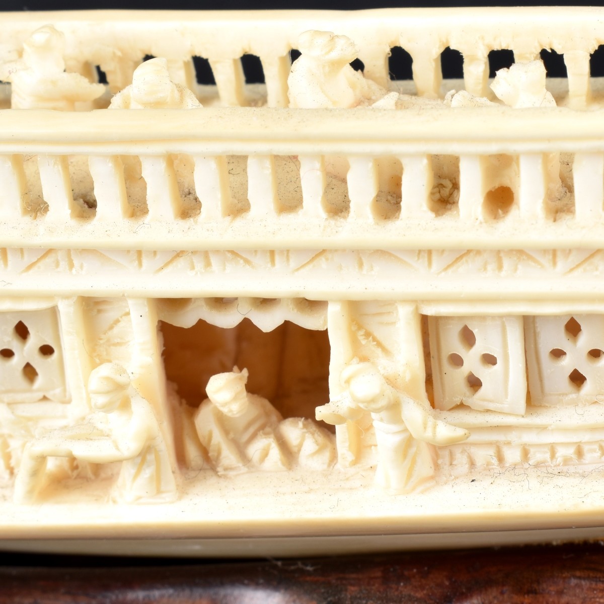 Antique Chinese Carved Ivory Carving of a Boat