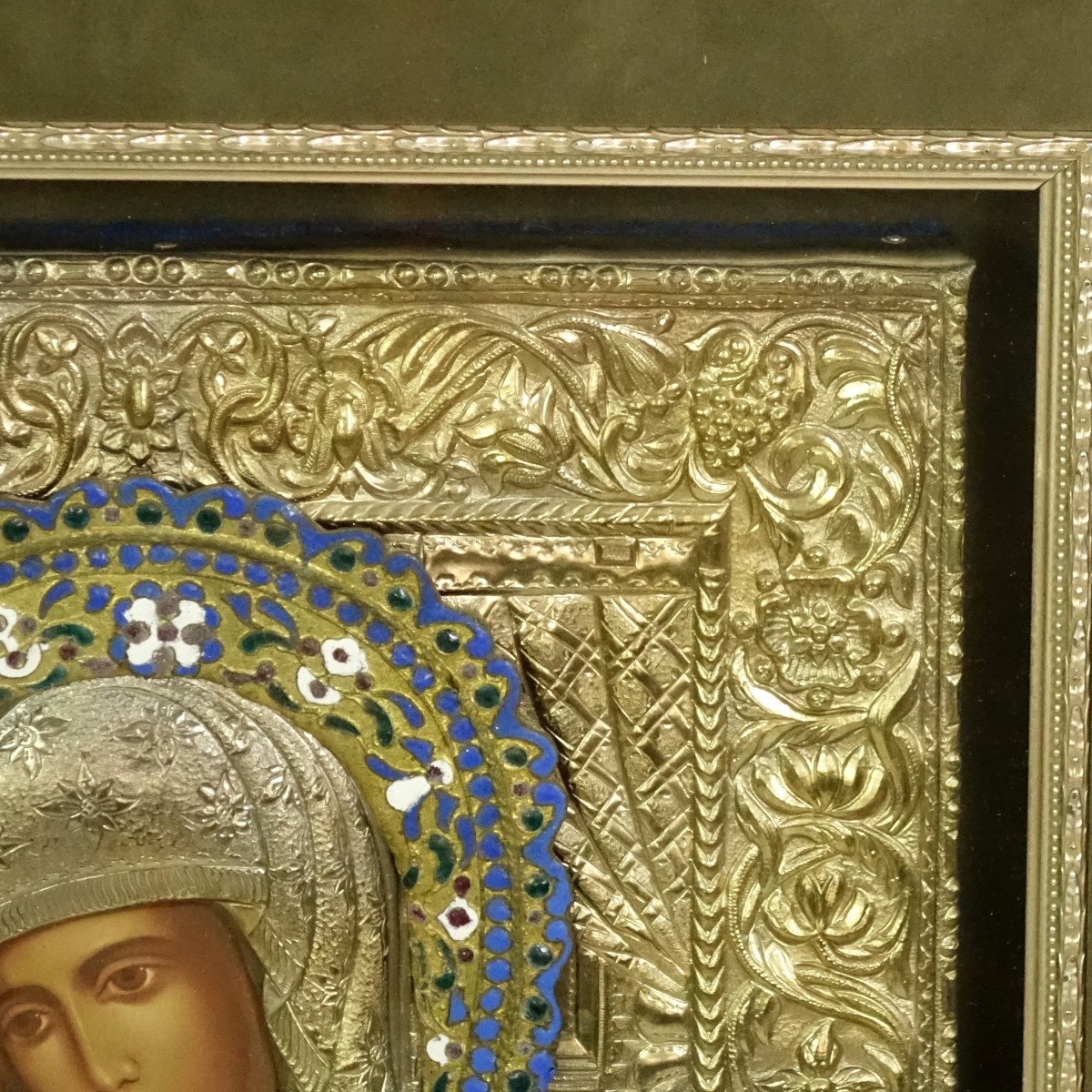 Russian Silver and Enamel Icon