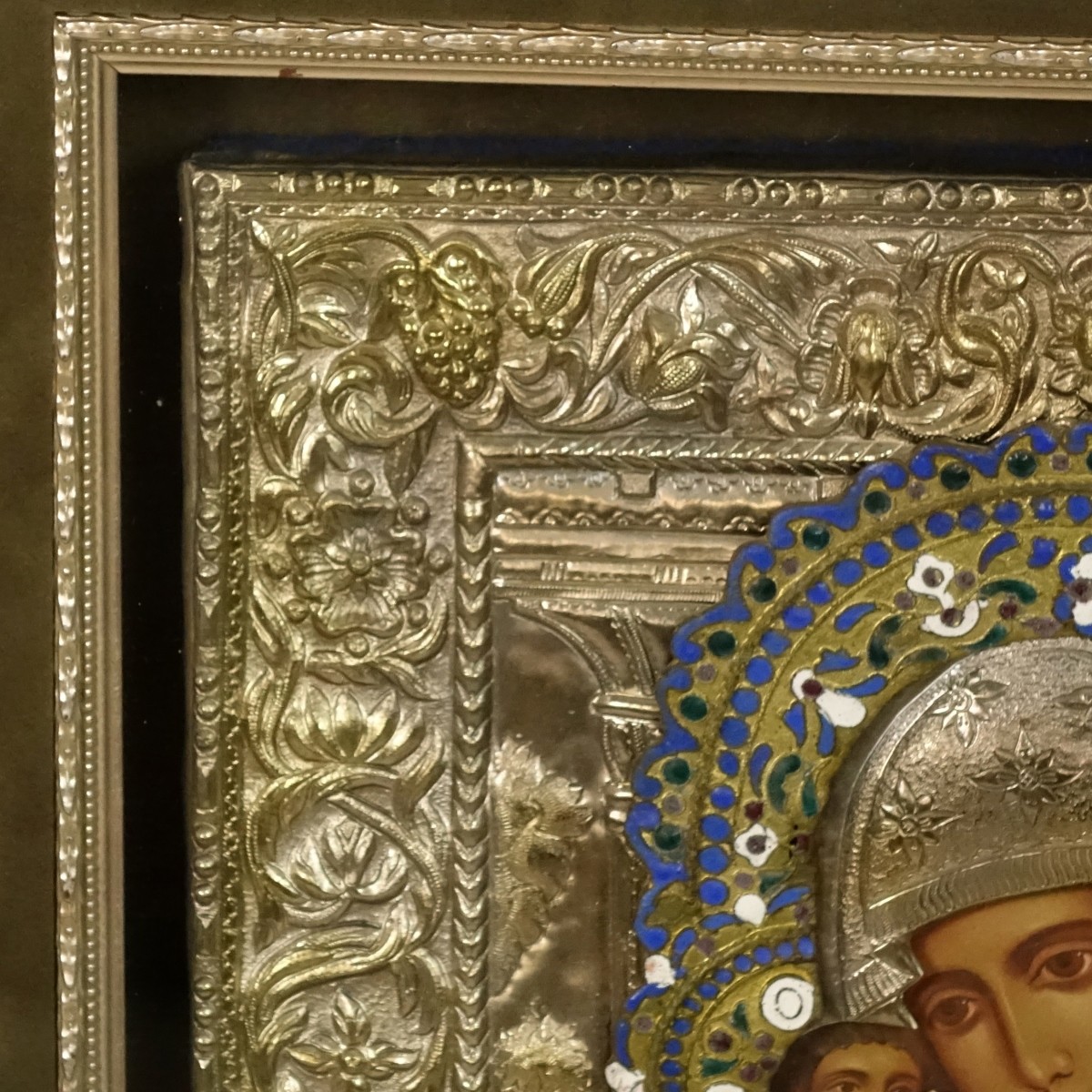 Russian Silver and Enamel Icon