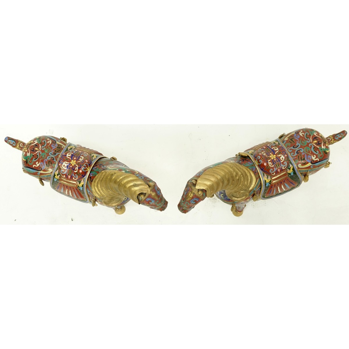 Pair of 19/20th Century Chinese Cloisonne Horses