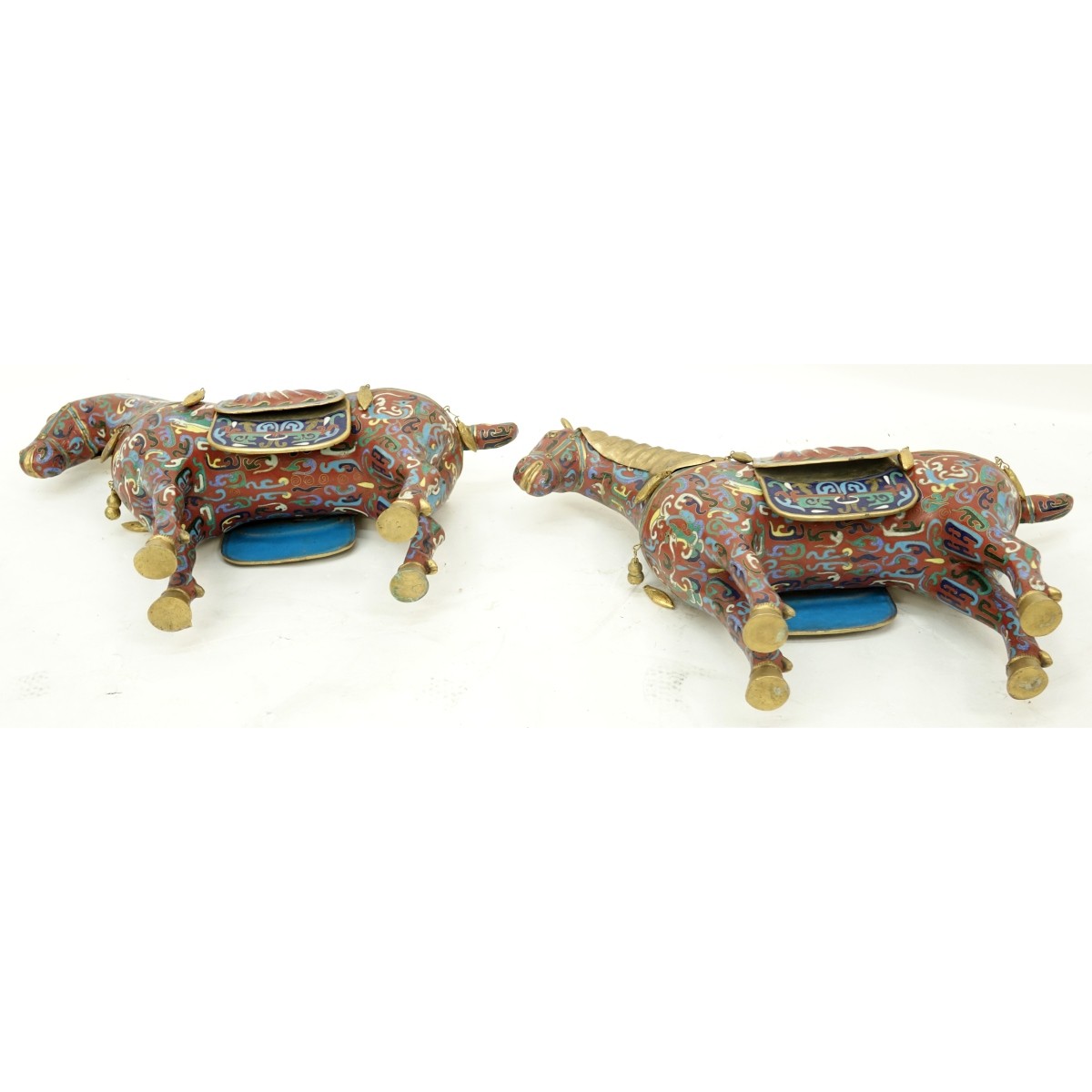 Pair of 19/20th Century Chinese Cloisonne Horses