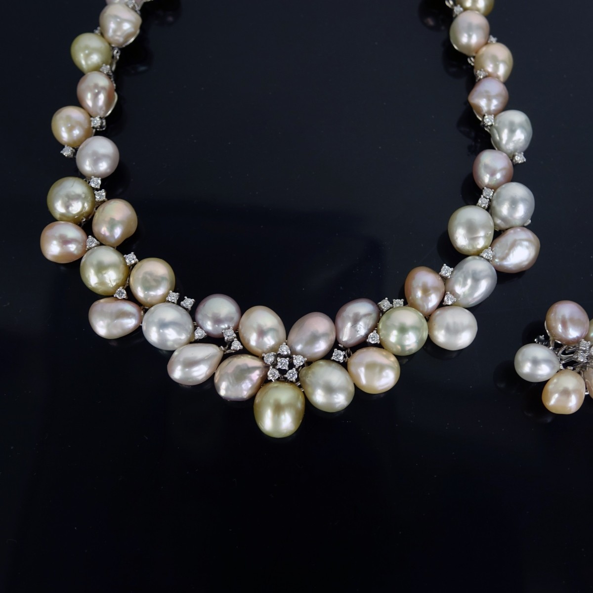 South Sea Pearl, Diamond and 18K 3 PC Suite