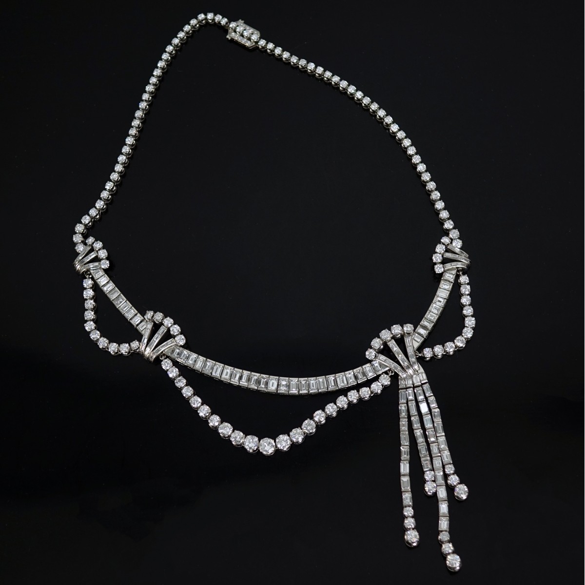 Art Deco 50ct Diamond and Platinum Necklace