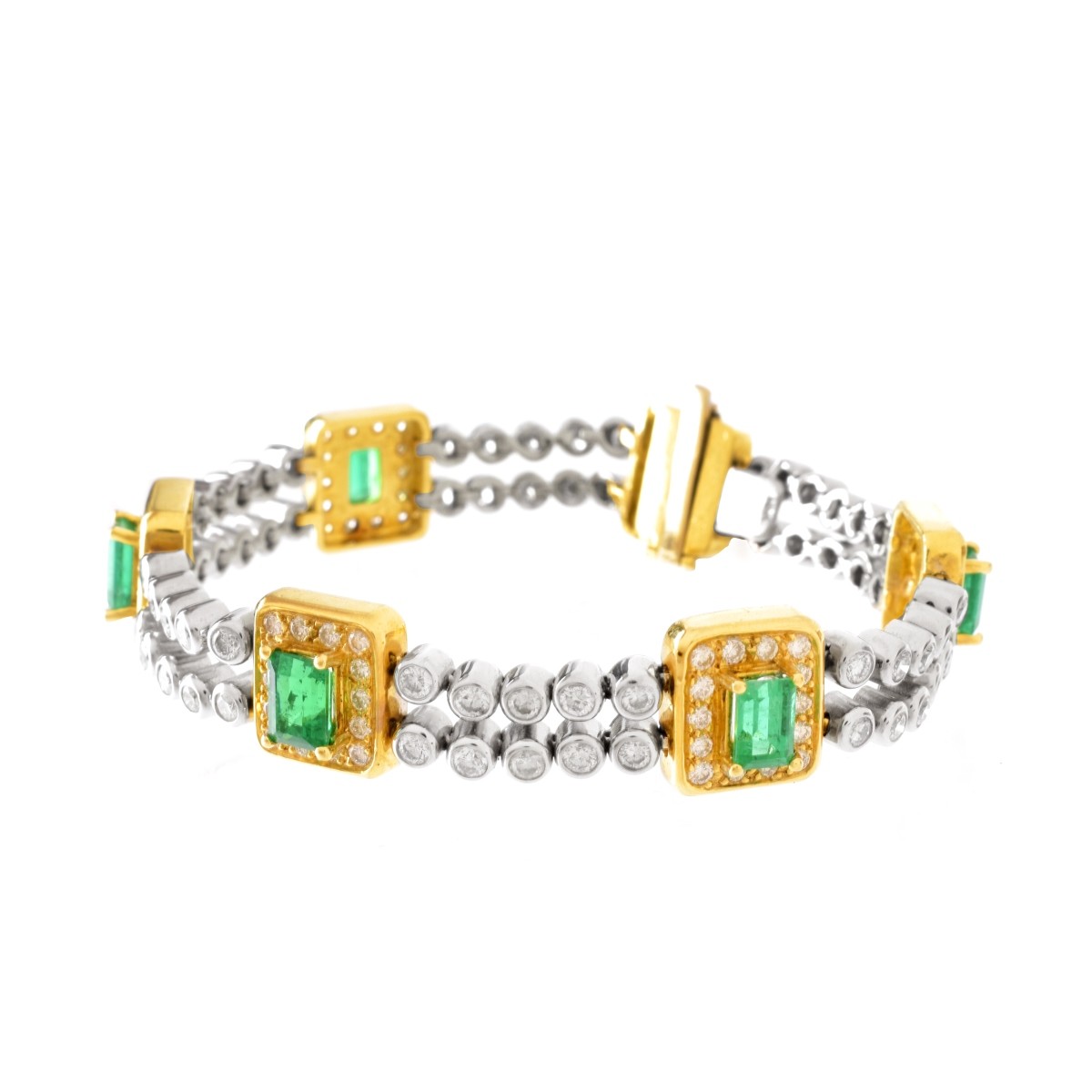 Emerald, Diamond and 18K Bracelet