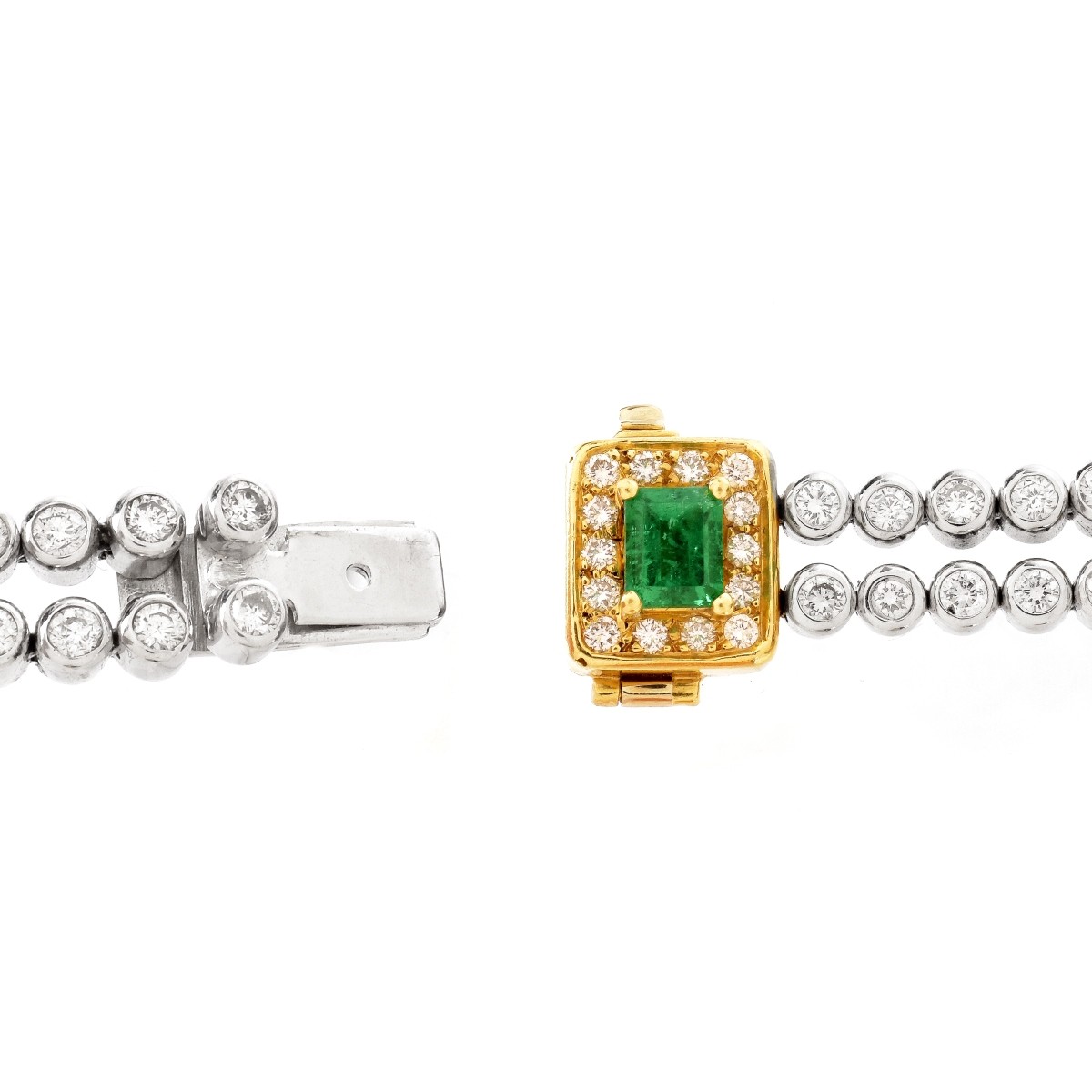 Emerald, Diamond and 18K Bracelet