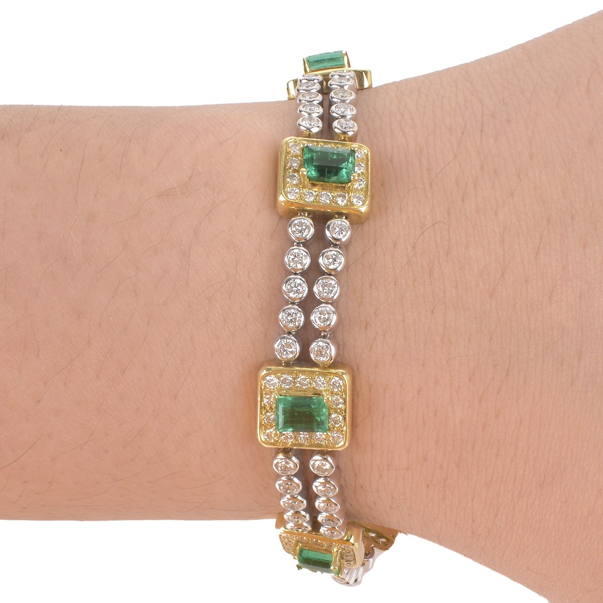 Emerald, Diamond and 18K Bracelet