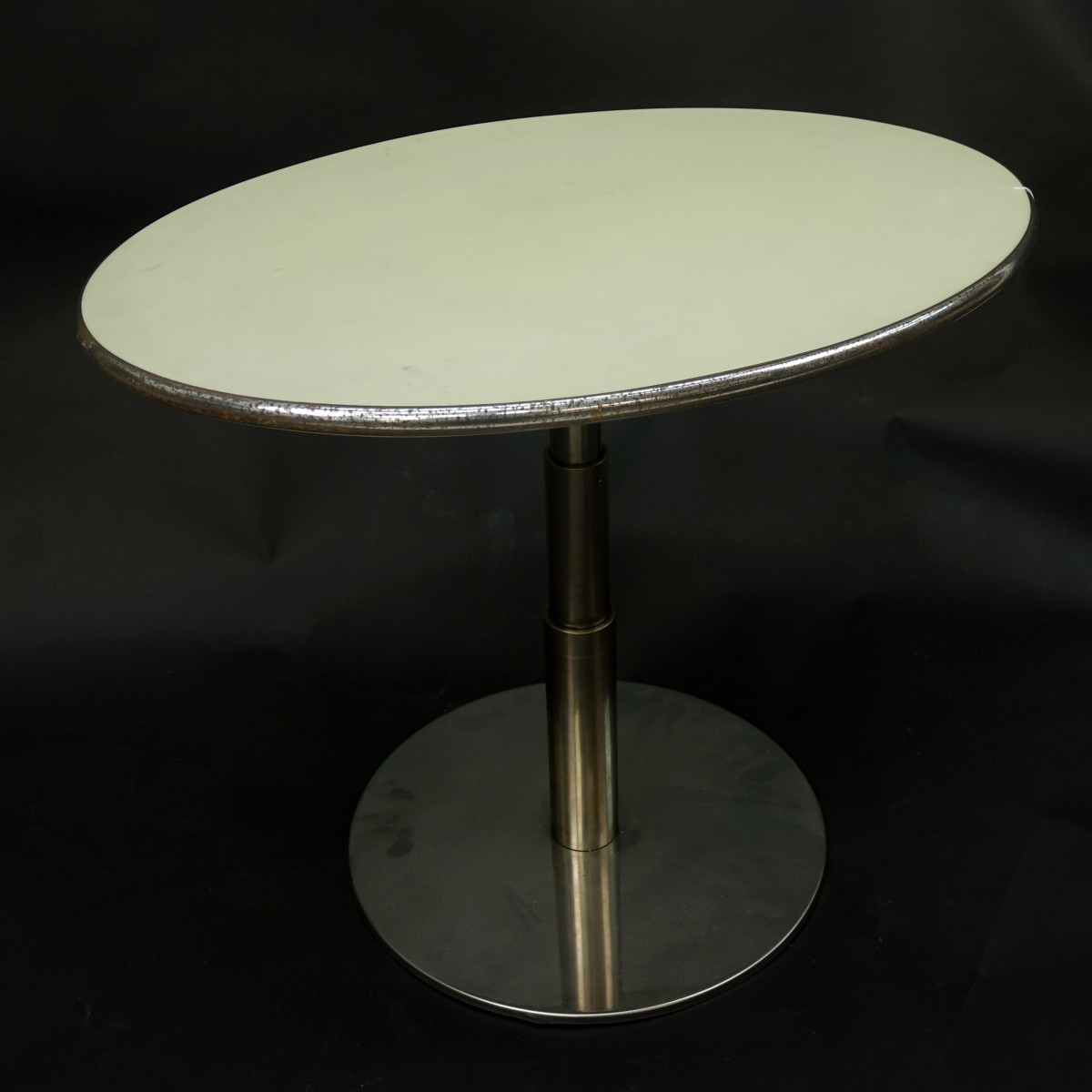 Colber Chrome and Laminate Adjustable Side Table