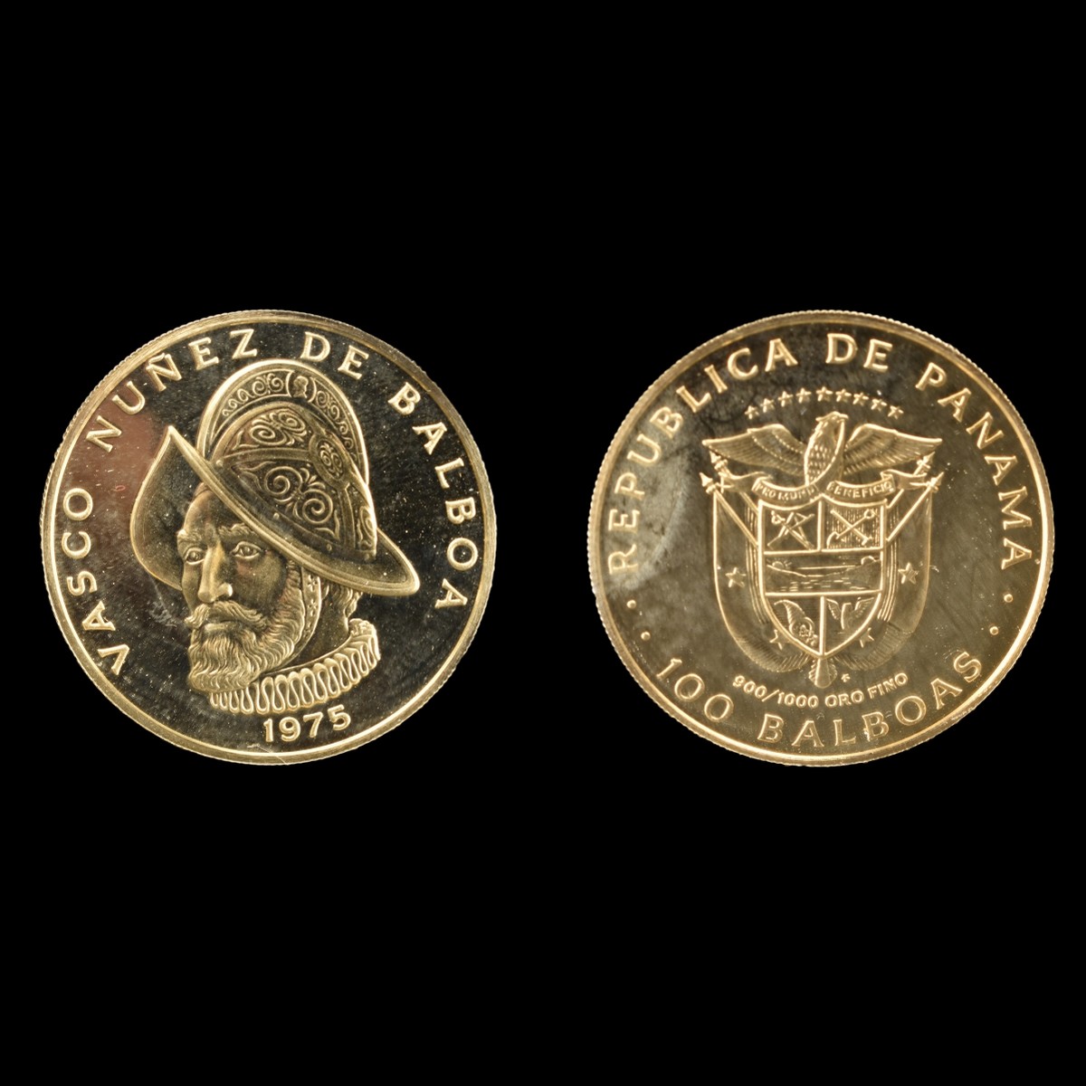 1975 Republic of Panama Proof Gold 100 Balboas