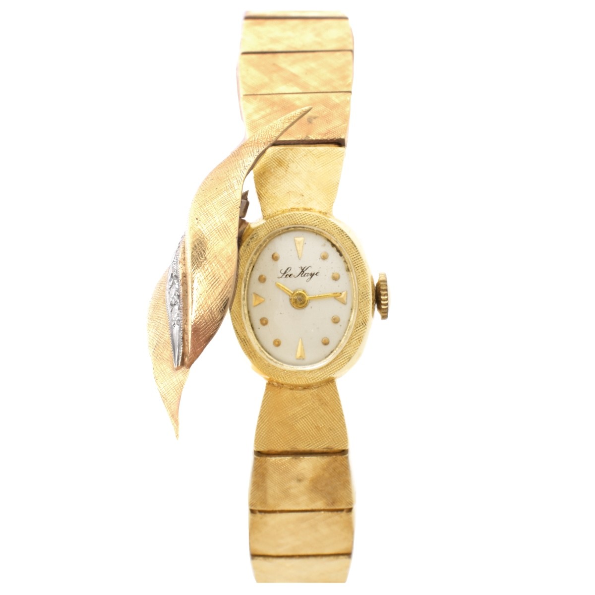 Vintage Lee Kaye 14K and Diamond Watch