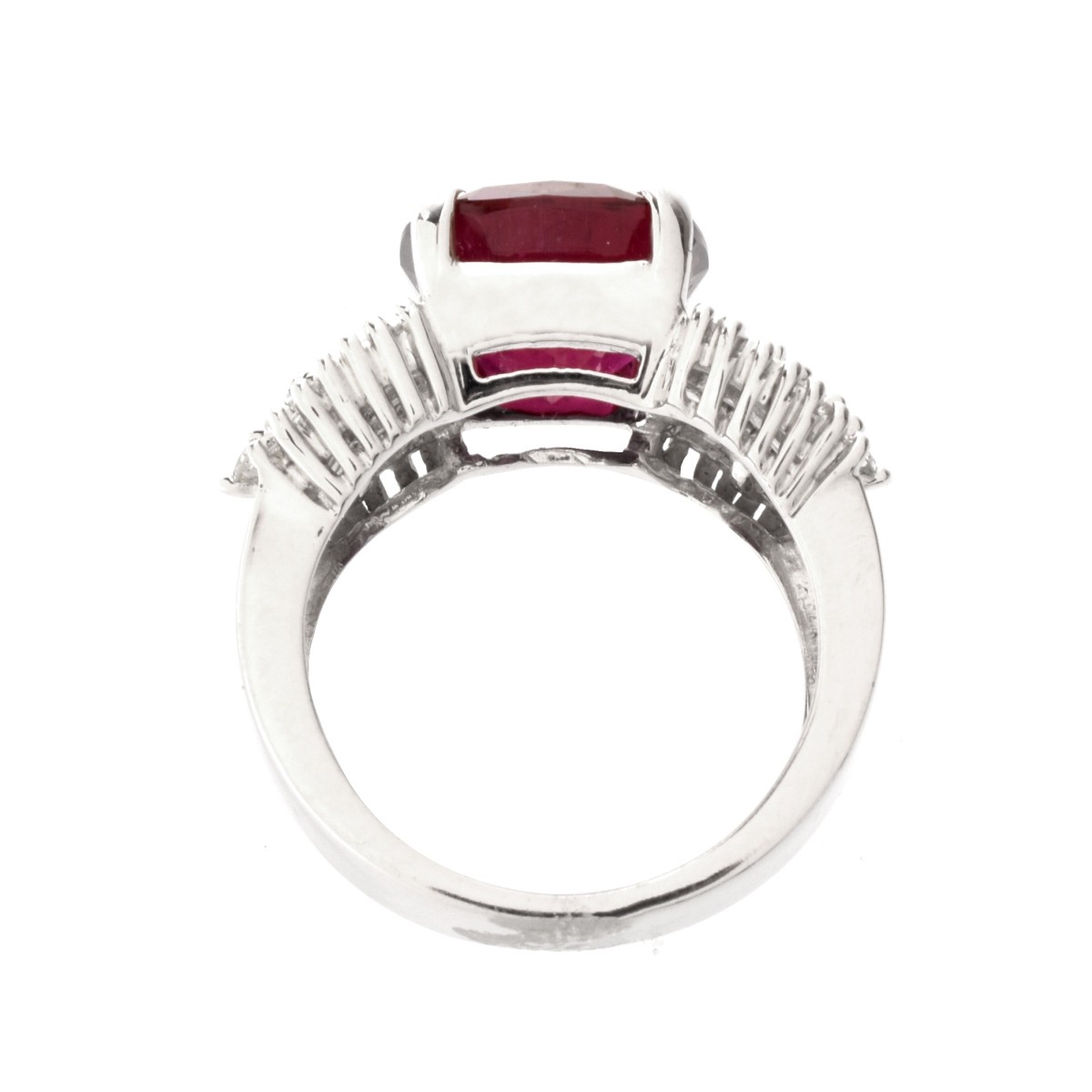 Rubelite, Diamond and 14K Ring