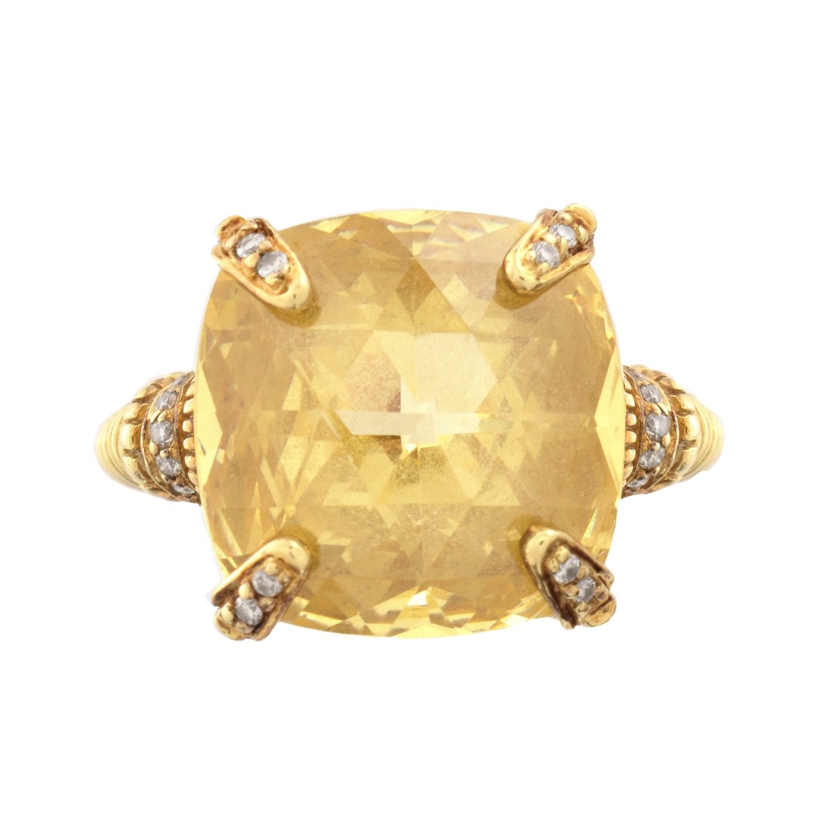 Citrine, Diamond and 14K Ring