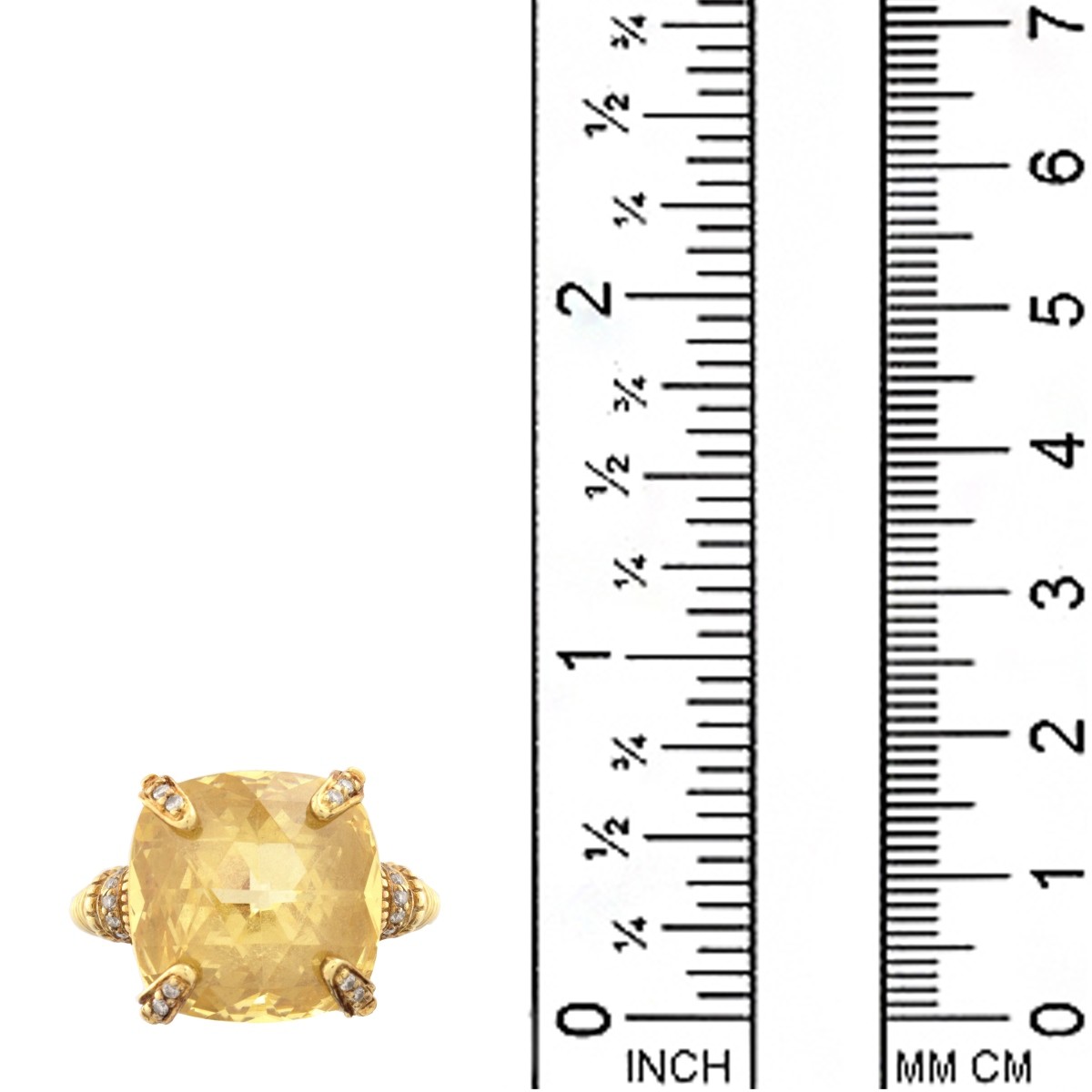 Citrine, Diamond and 14K Ring