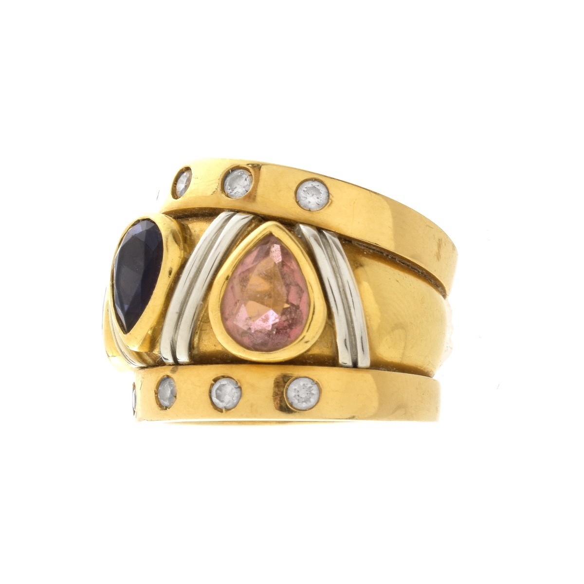 Vintage Sapphire, Diamond and 18K Ring