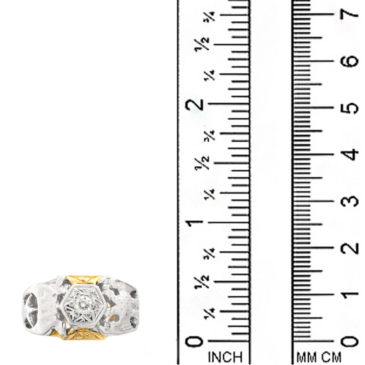 Man's Diamond and 10K Ring