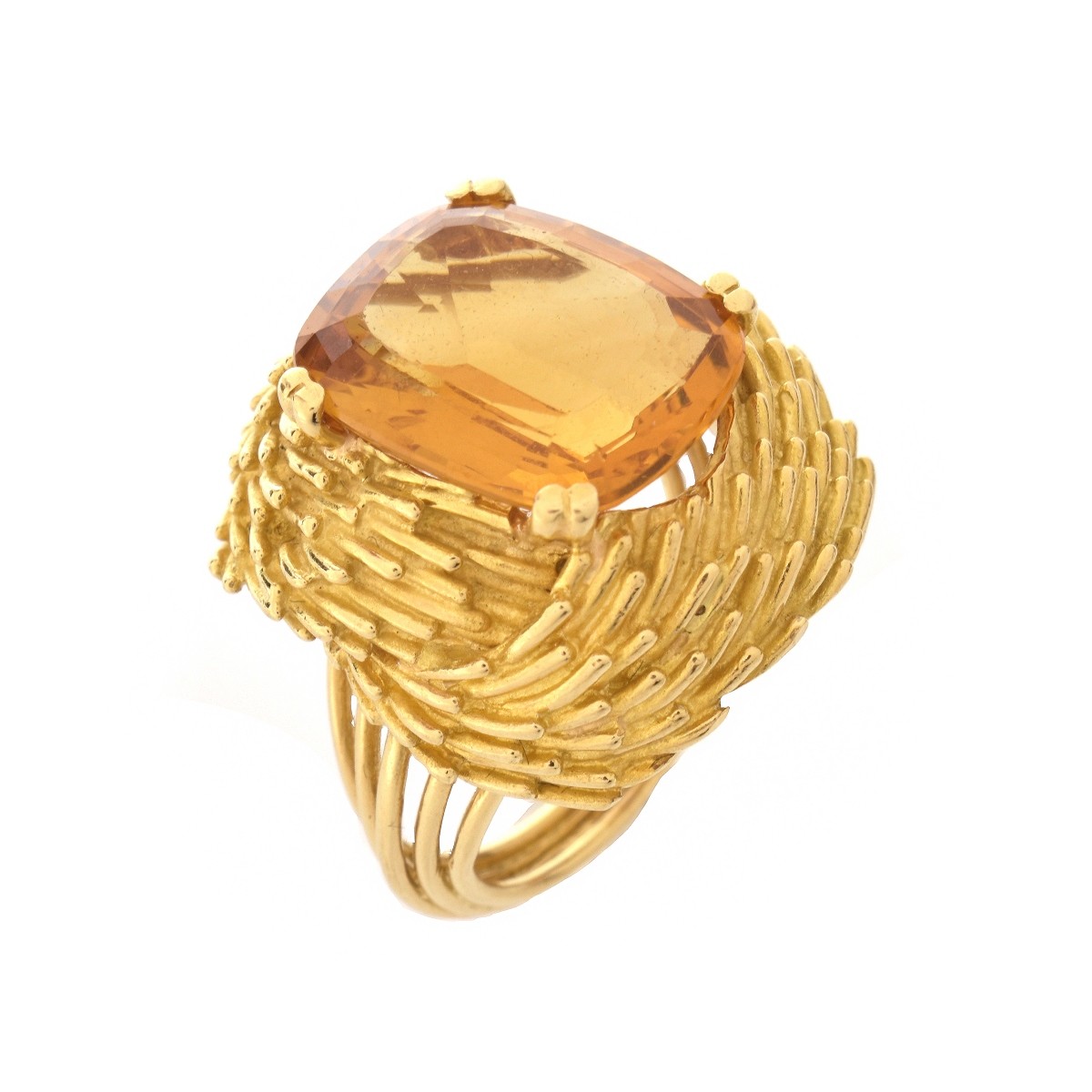 Citrine and 18K Gold Ring