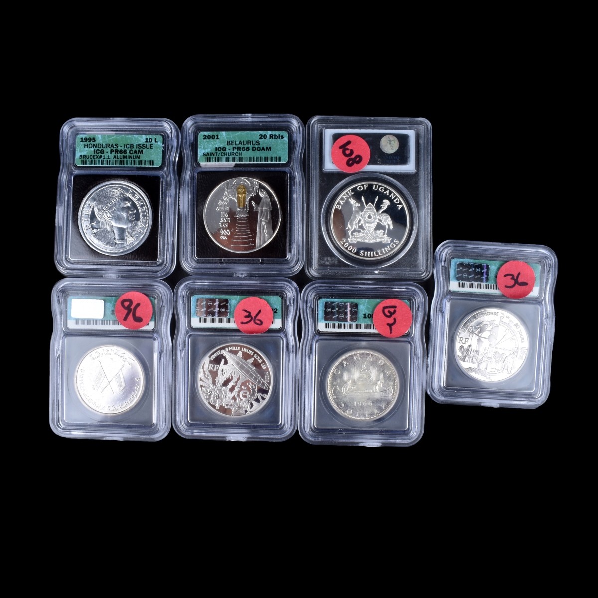 Seven (7) Assorted Large Silver Coins