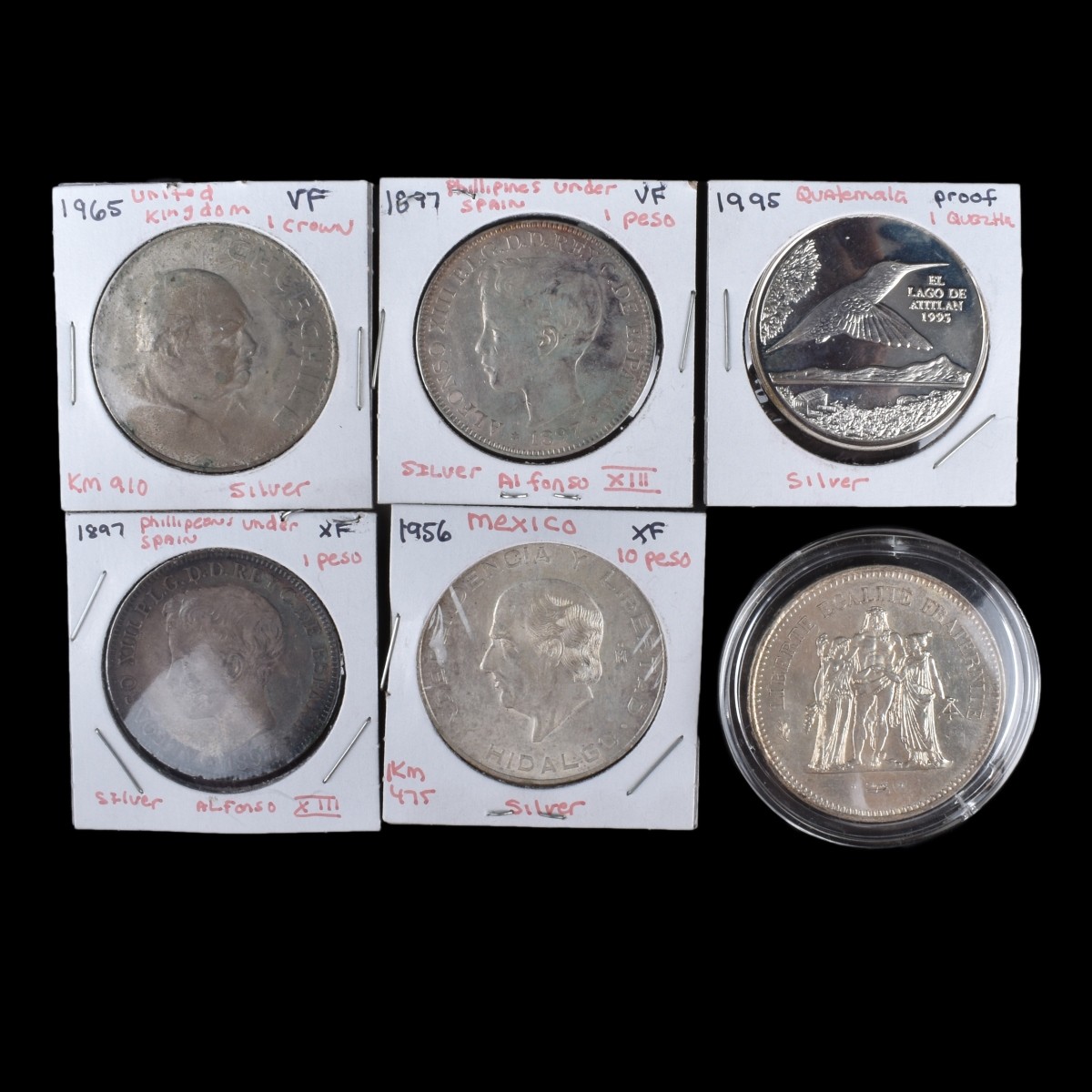 Six (6) Large Silver Coins