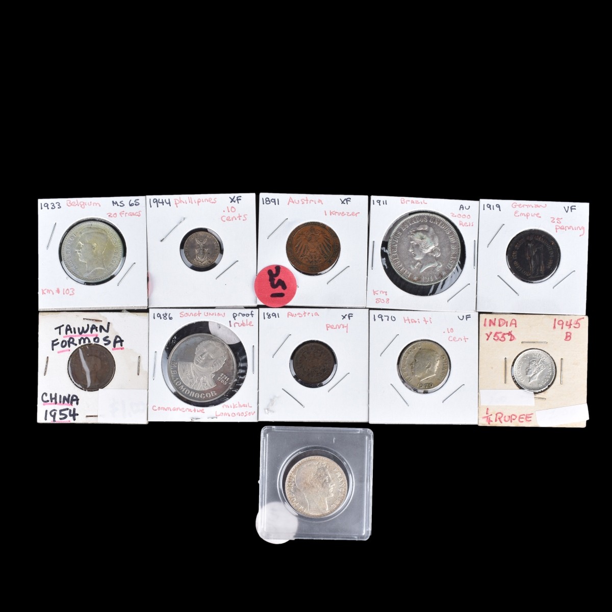 Eleven (11) Assorted Coins