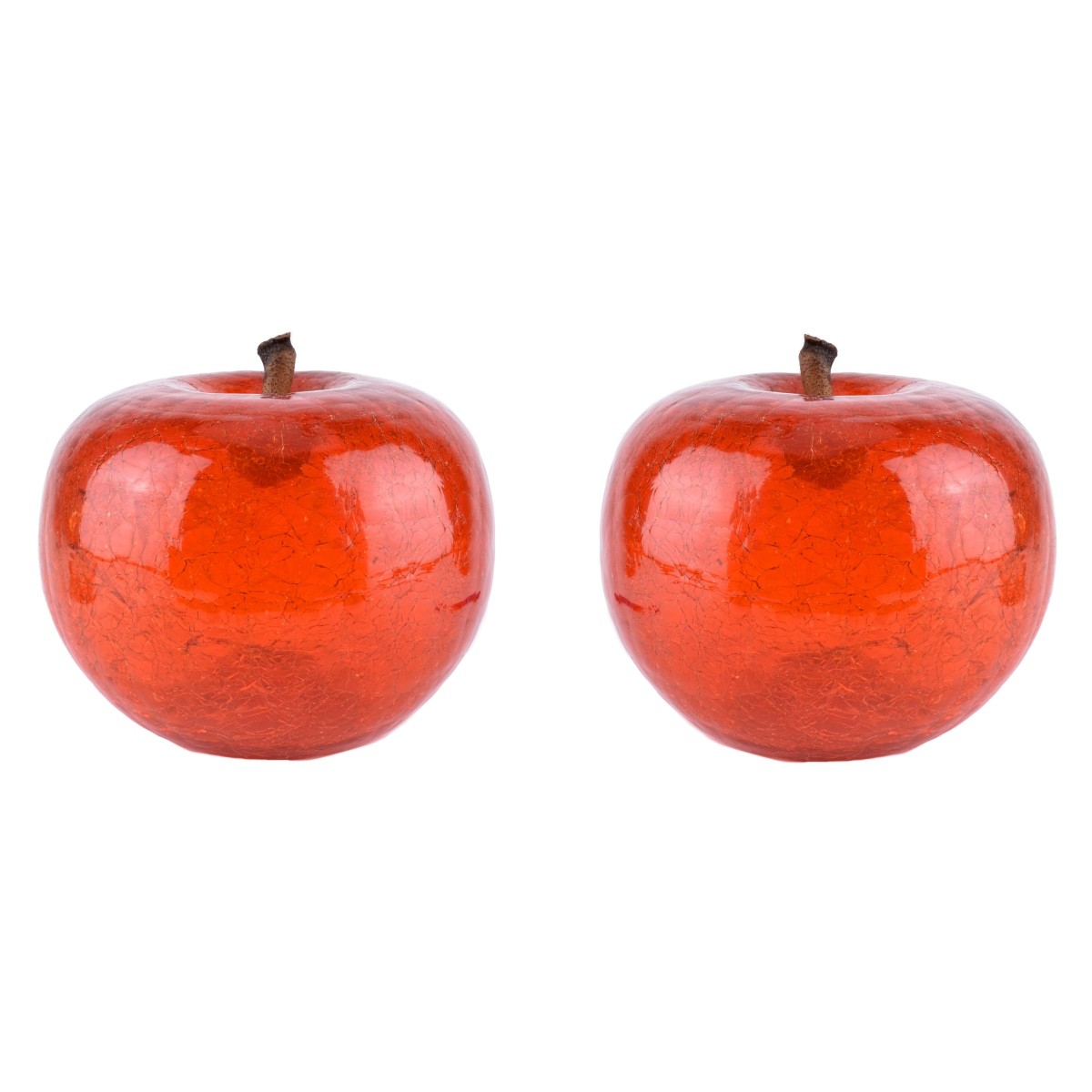 Crackle Art Glass Apple Sculptures