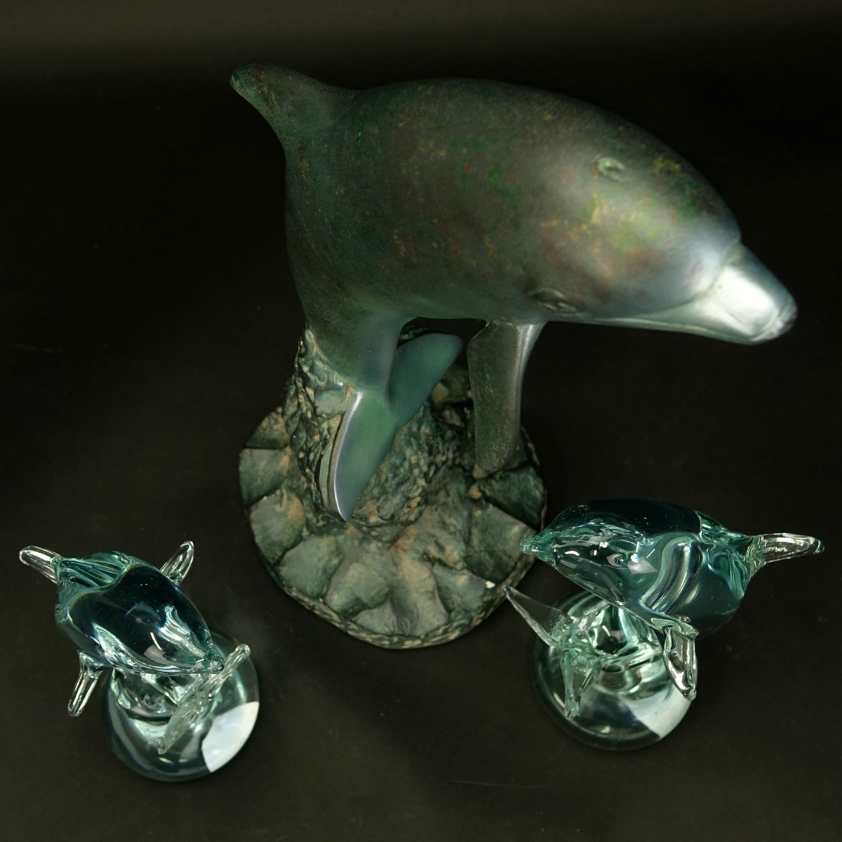 Three Dolphin Figurines