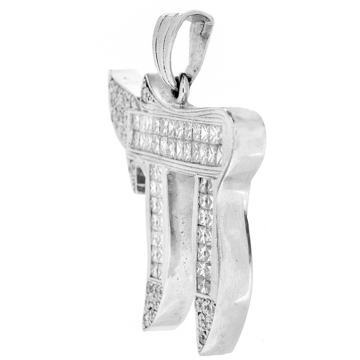 7.5ct. Diamond and Platinum Chai Pendant