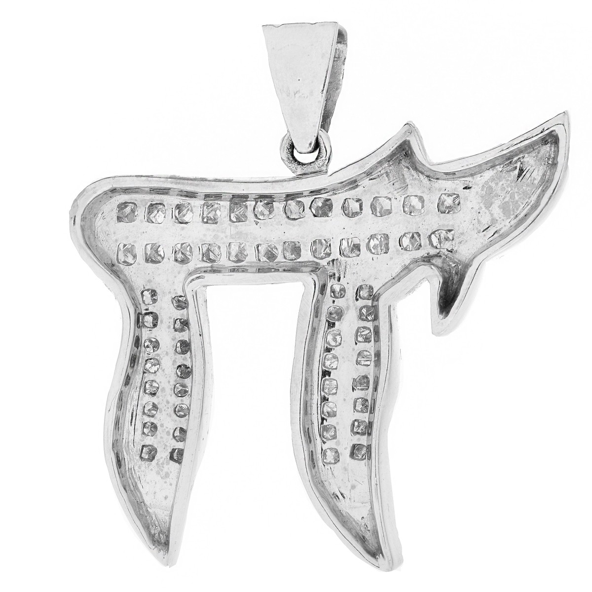 7.5ct. Diamond and Platinum Chai Pendant