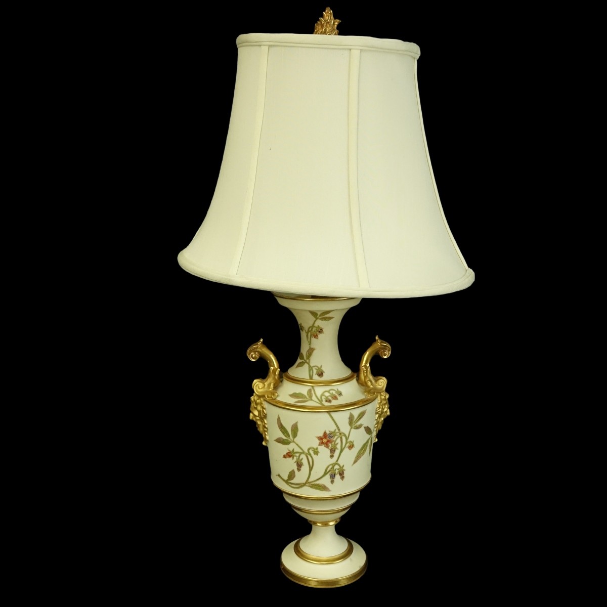 Royal Worcester style Porcelain Urn Lamp