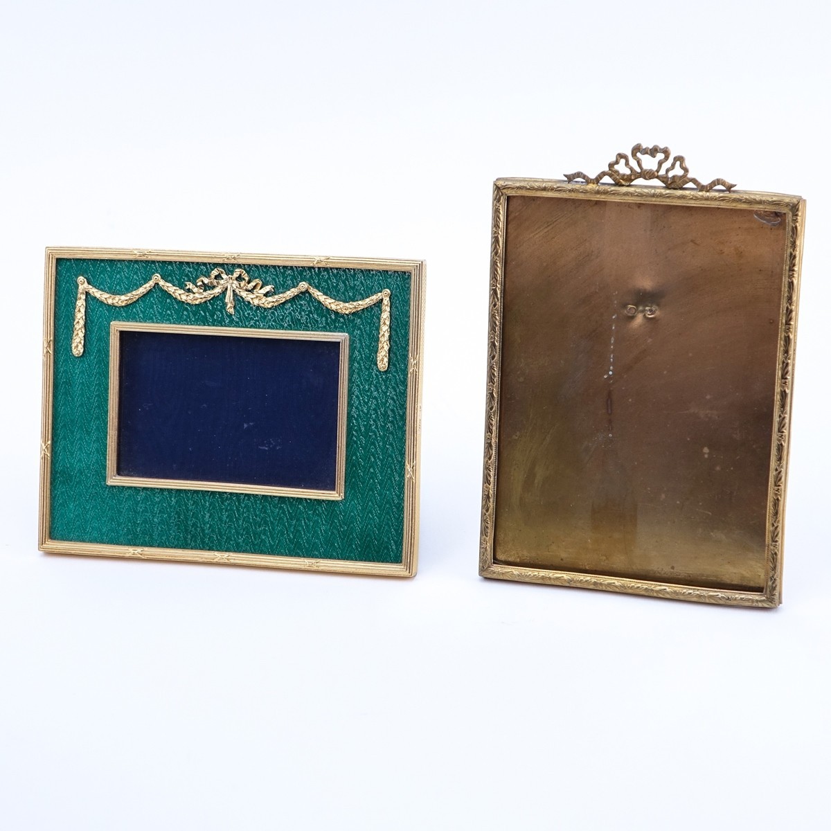 Two Antique Empire Style Bronze Picture Frames