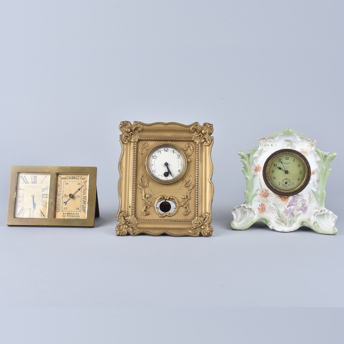 Three Vintage Desk Clocks