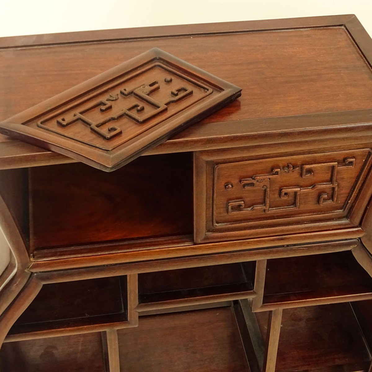 Mid Century Chinese Hardwood Miniature Étagère