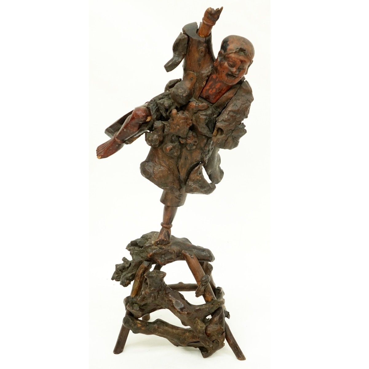 19th C. Chinese Carved Rootwood Figural Sculpture