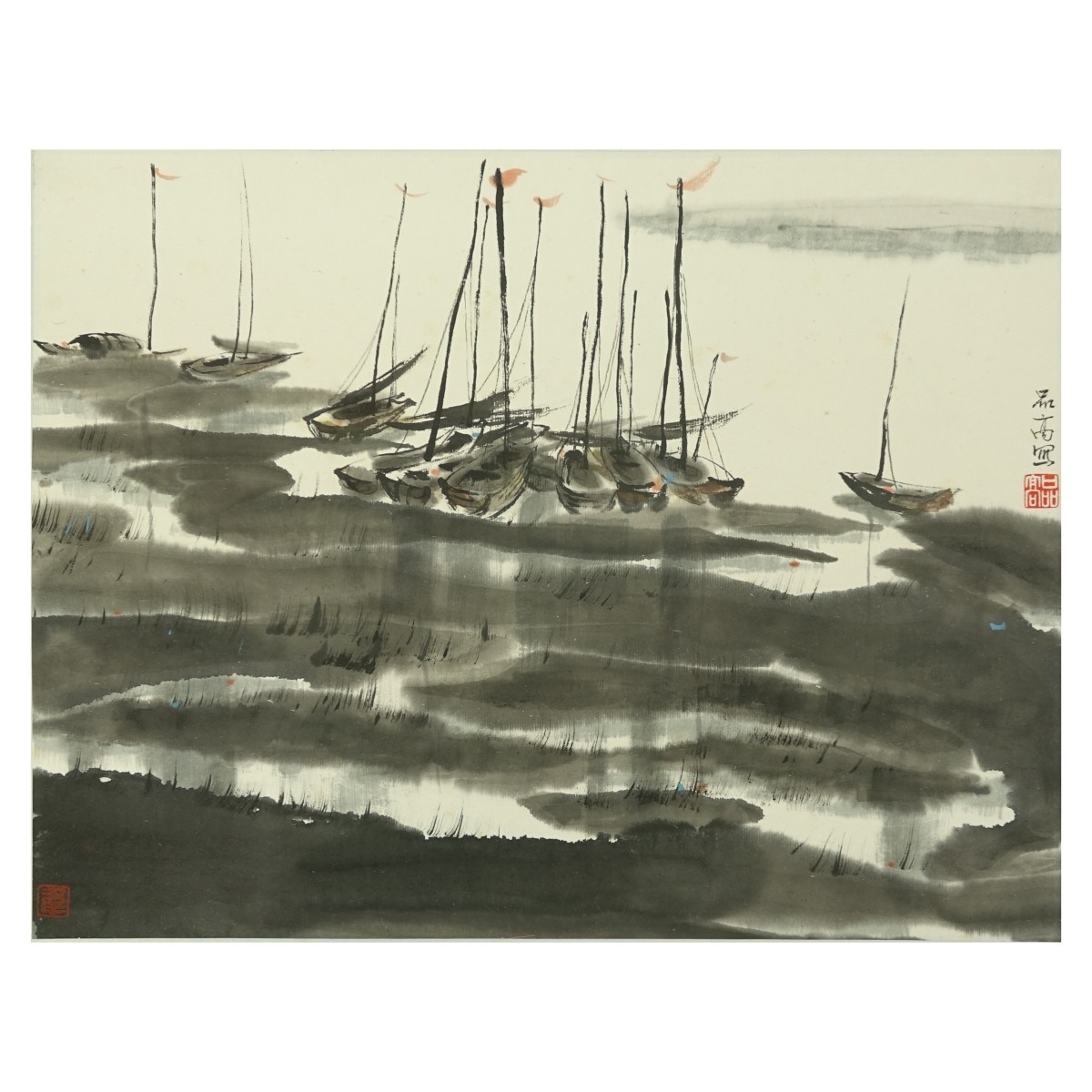 Three (3) Chinese Watercolor Scroll Paintings