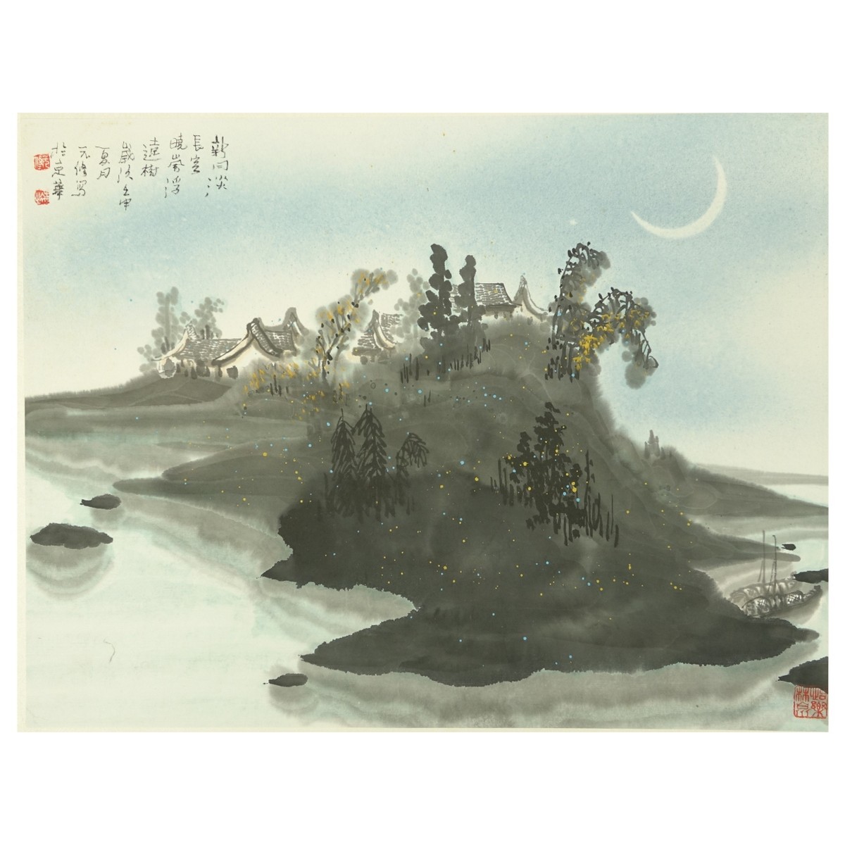 Three (3) Chinese Watercolor Scroll Paintings