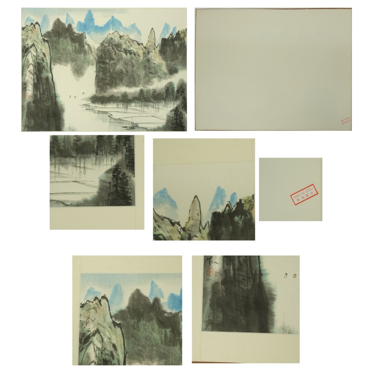 Four (4) Chinese Watercolor Scroll Paintings
