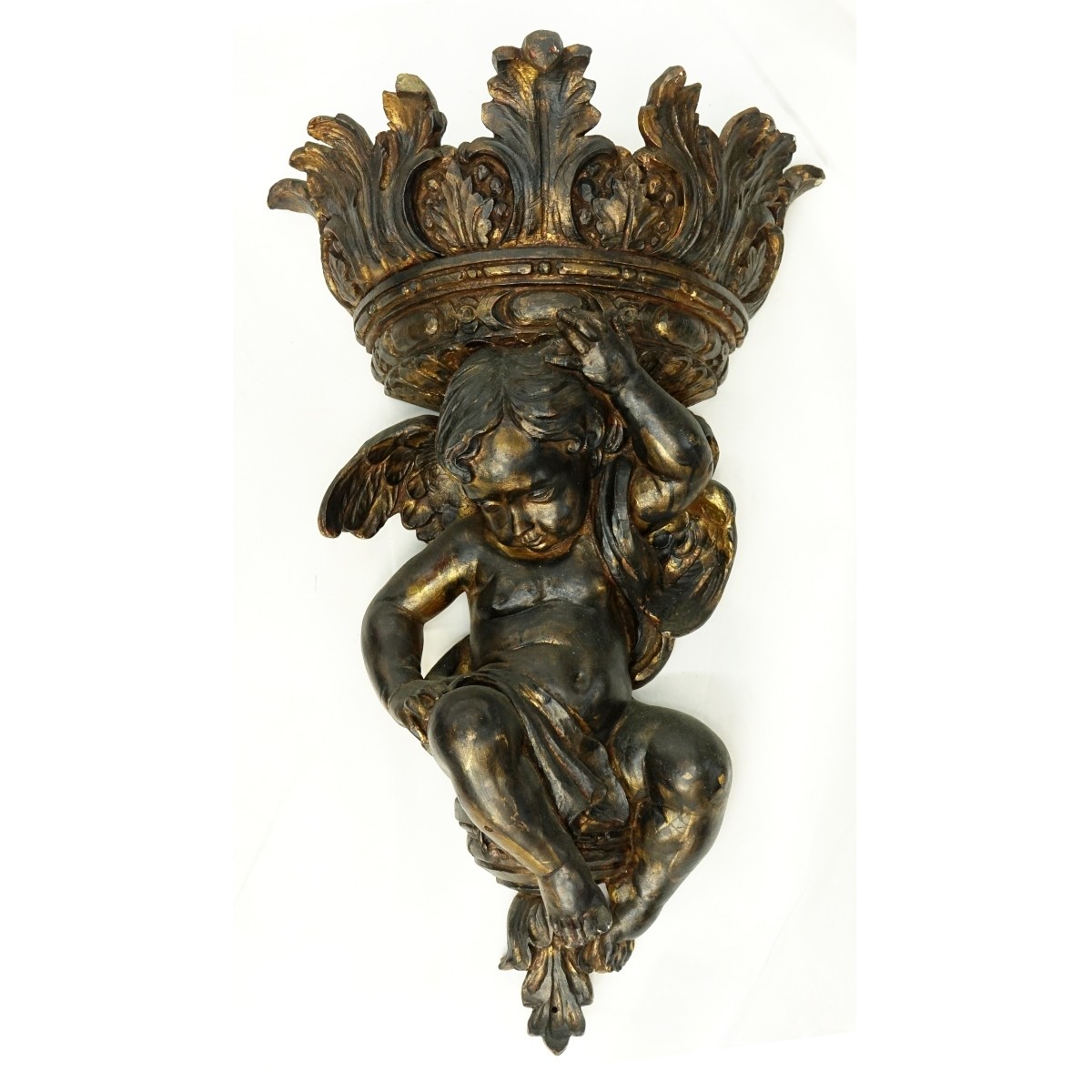 Polychrome Composition Putti Figural Wall Hanging