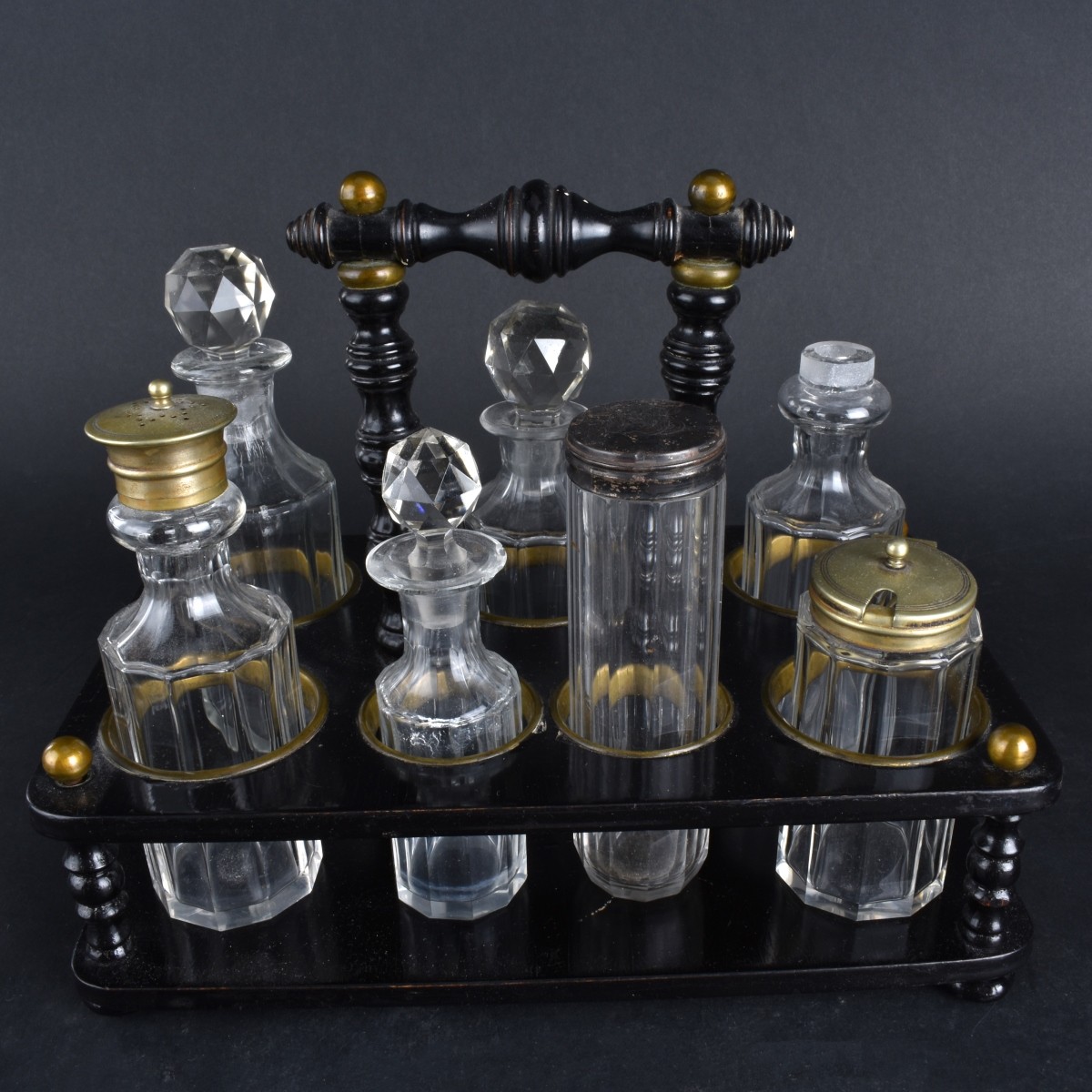 Wood and Glass Cruet Set