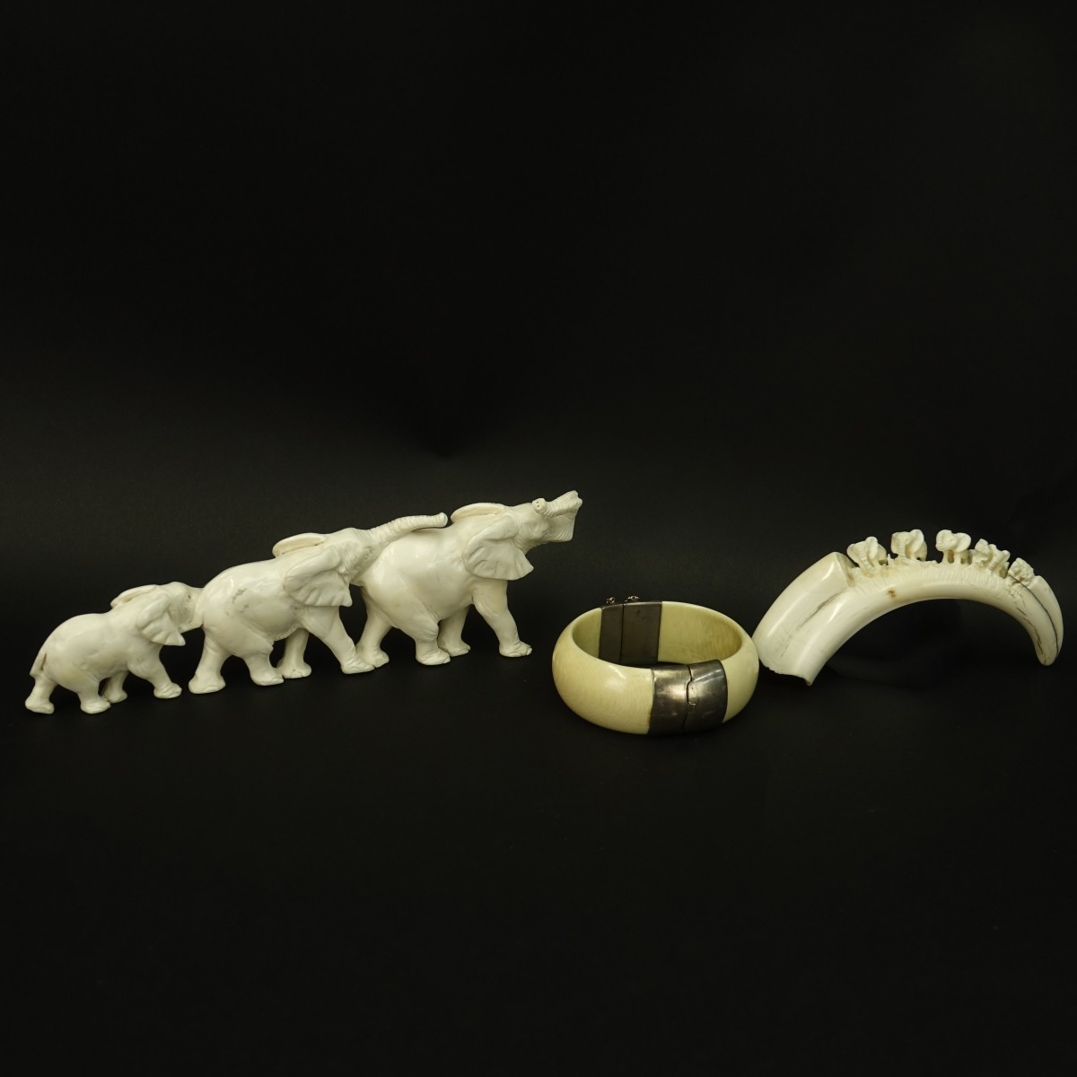 Three (3) African Carved Ivory
