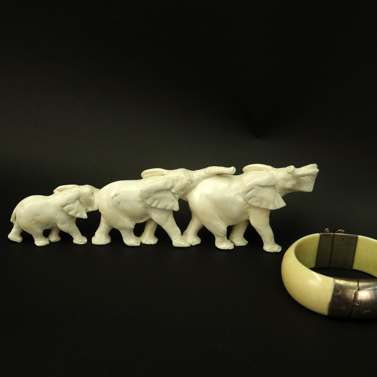 Three (3) African Carved Ivory