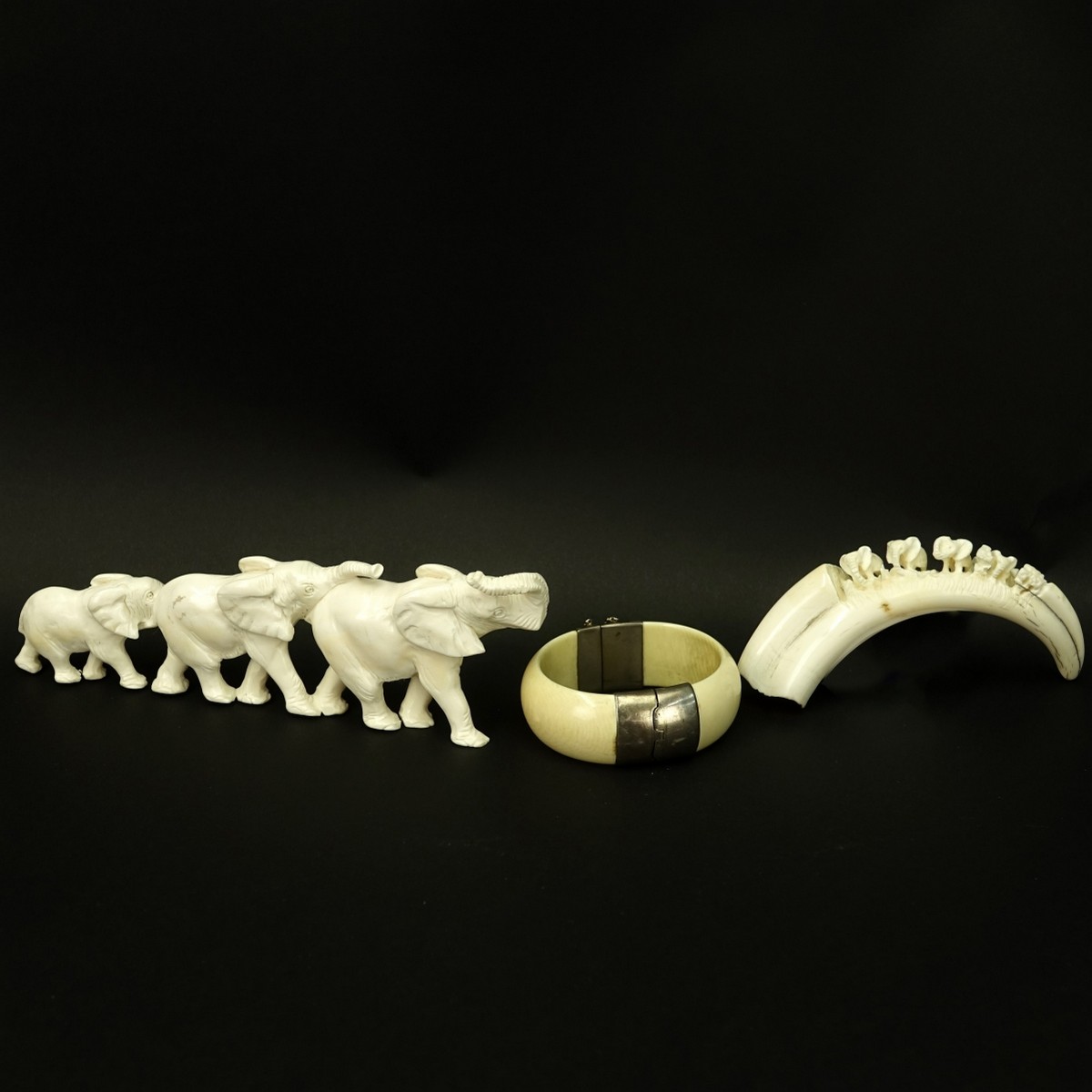 Three (3) African Carved Ivory