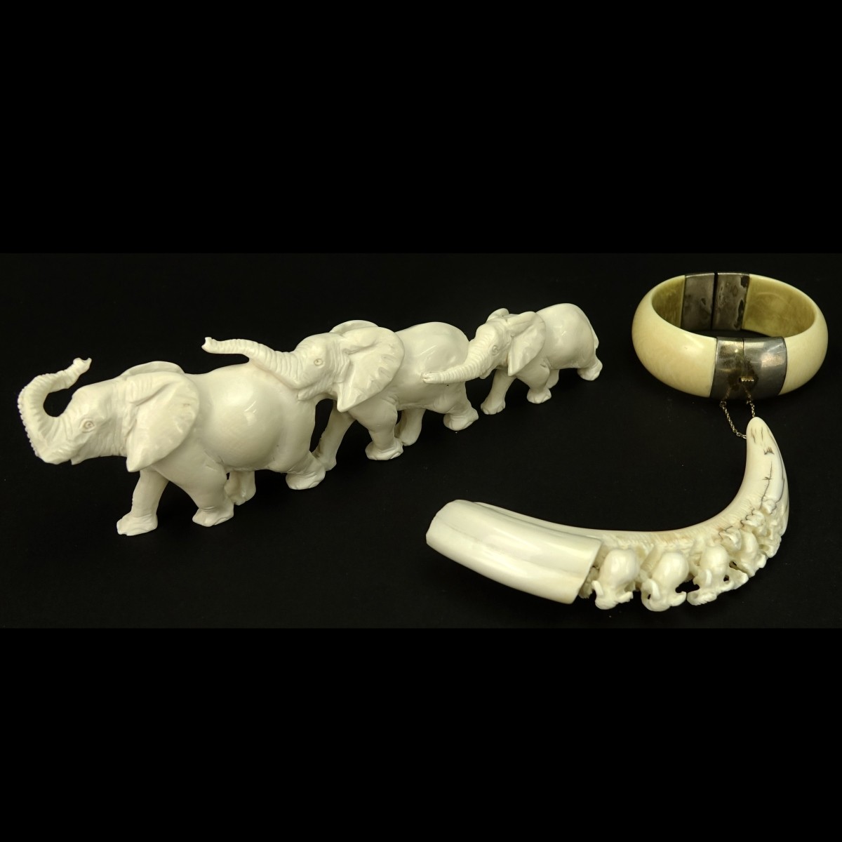 Three (3) African Carved Ivory