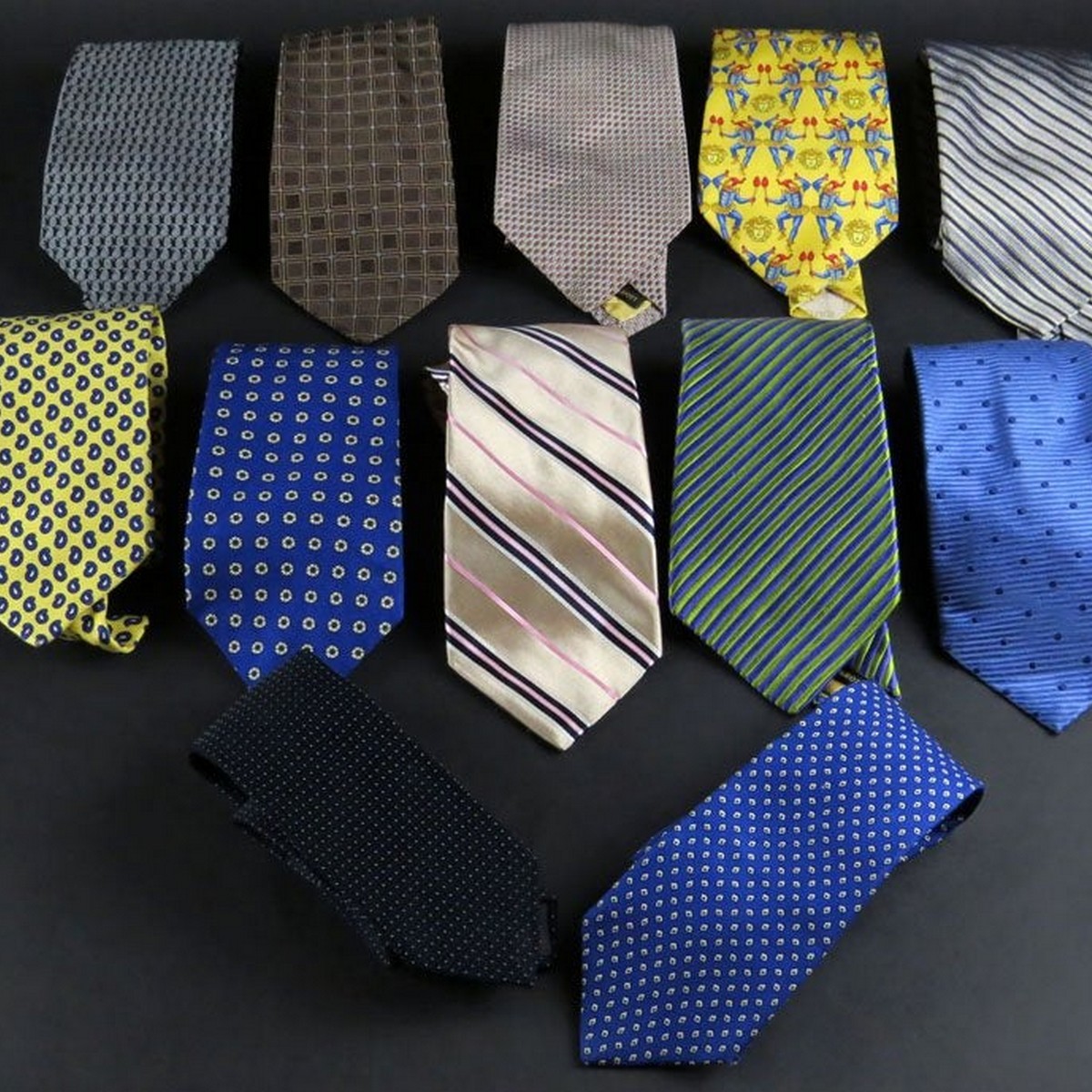 12 Mens Designer Ties Including Versace